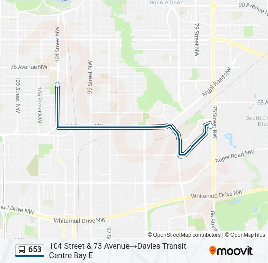 653 Bus Line Map