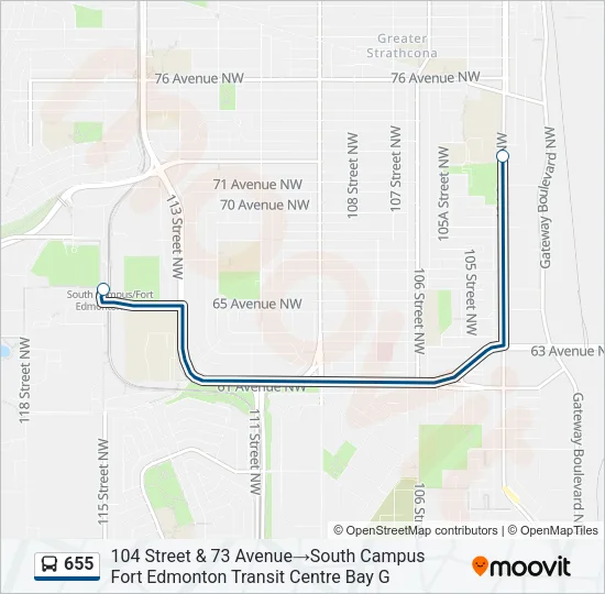 655 Bus Line Map
