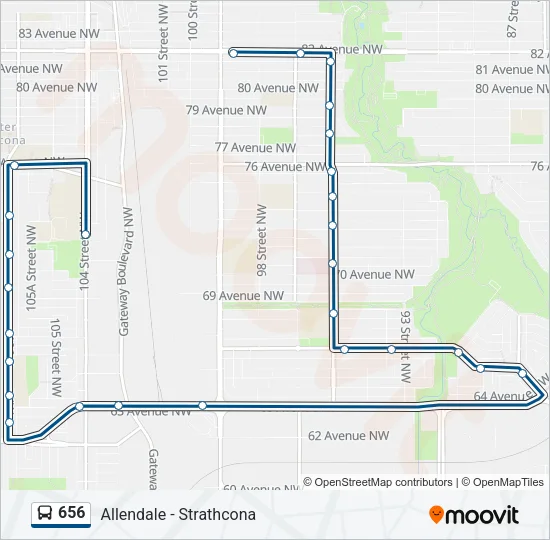 656 Bus Line Map
