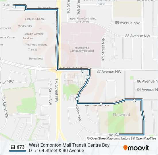 673 Bus Line Map