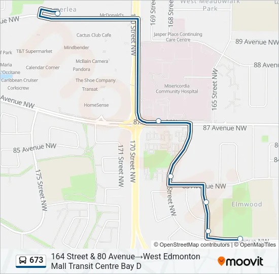 673 Bus Line Map