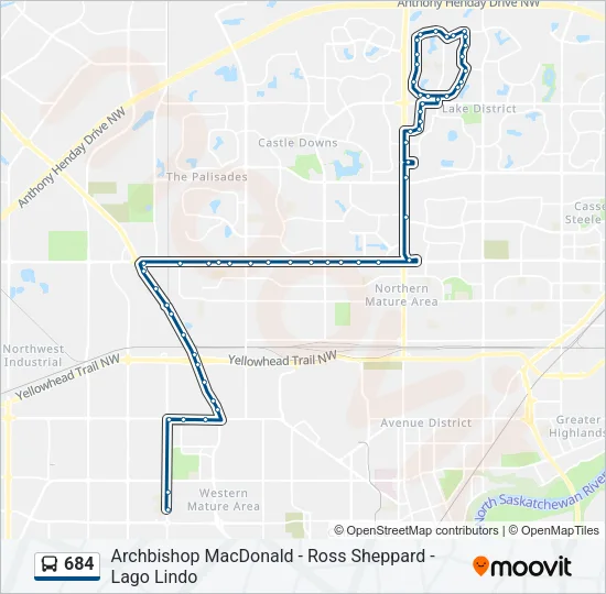 684 Bus Line Map