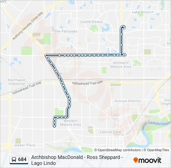 684 Bus Line Map