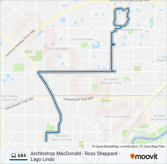 684 Bus Line Map