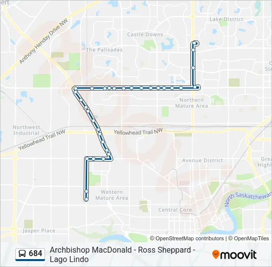 684 Bus Line Map