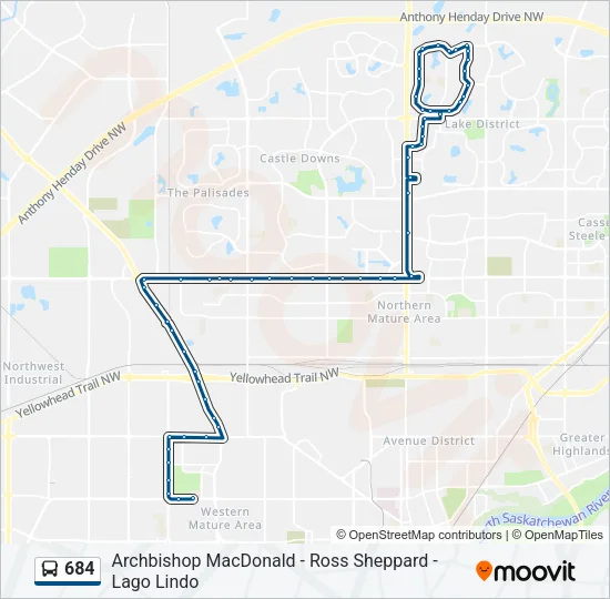 684 Bus Line Map