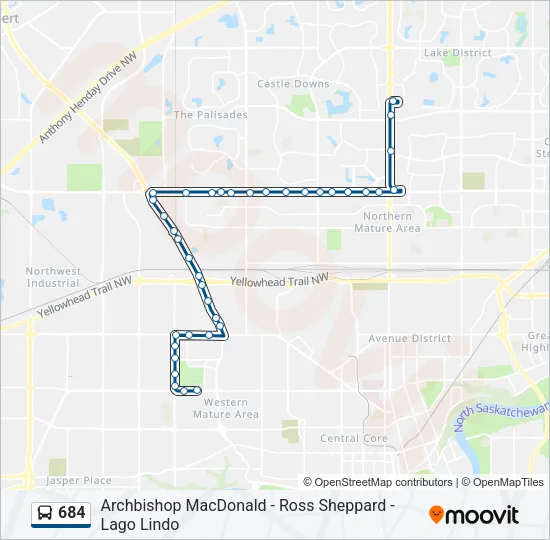 684 Bus Line Map