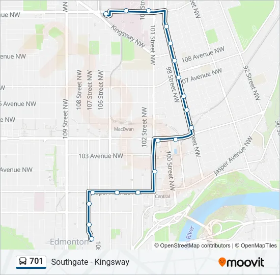 701 Bus Line Map