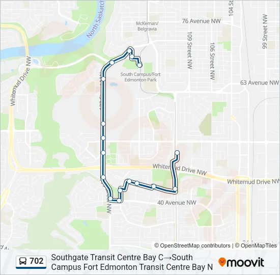 702 Bus Line Map