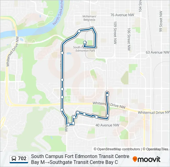 702 Bus Line Map