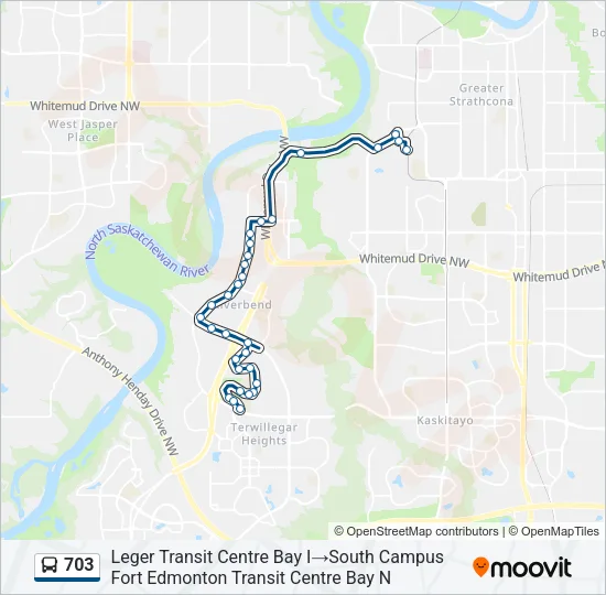 703 Bus Line Map