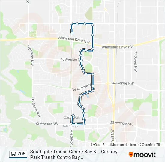 705 Bus Line Map