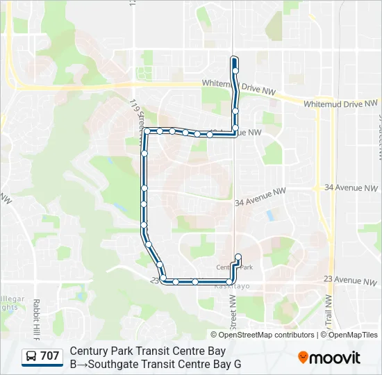 707 Bus Line Map