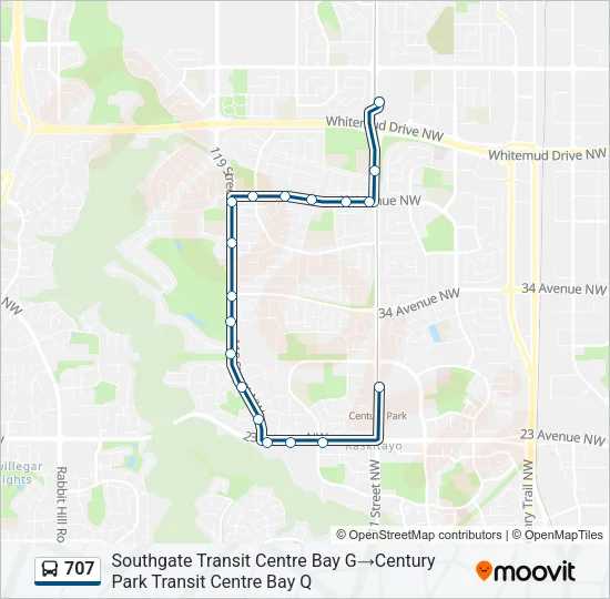 707 Bus Line Map