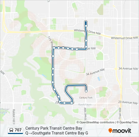 707 Bus Line Map
