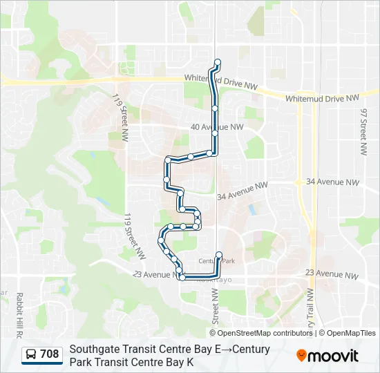 708 Bus Line Map