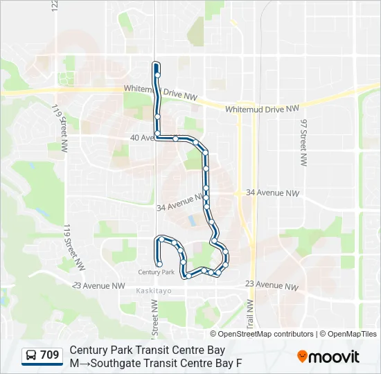 709 Bus Line Map