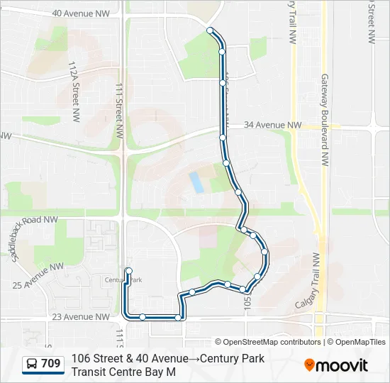 709 Bus Line Map