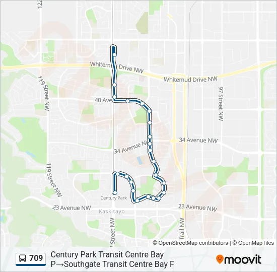 709 Bus Line Map