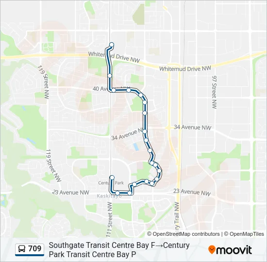 709 Bus Line Map