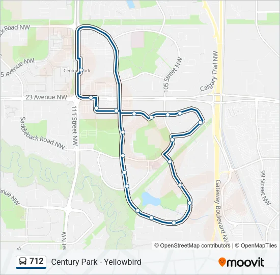 712 Bus Line Map