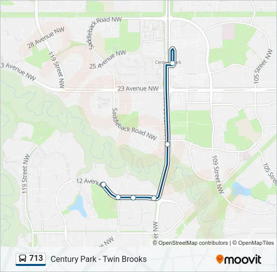 713 Bus Line Map