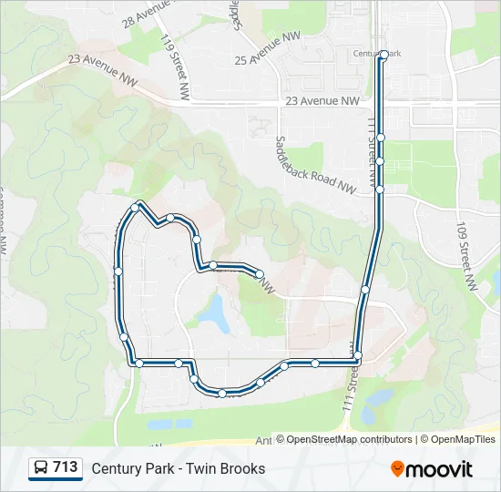 713 Bus Line Map