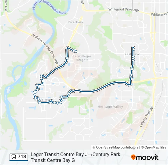 718 Bus Line Map
