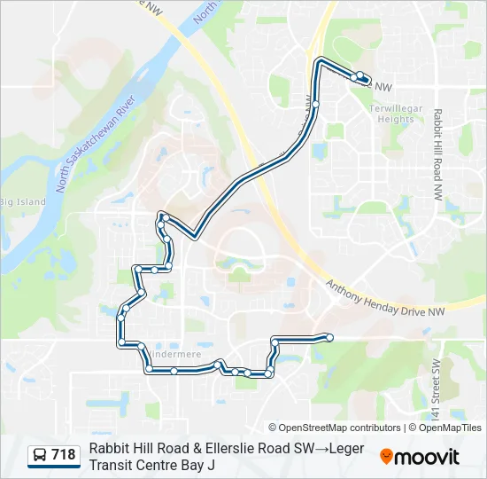 718 Bus Line Map