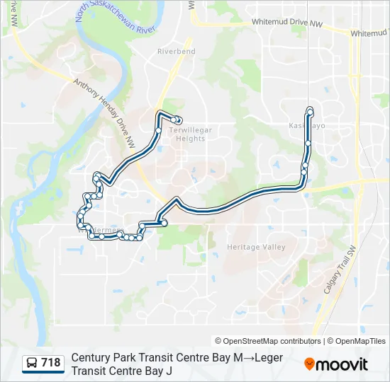 718 Bus Line Map