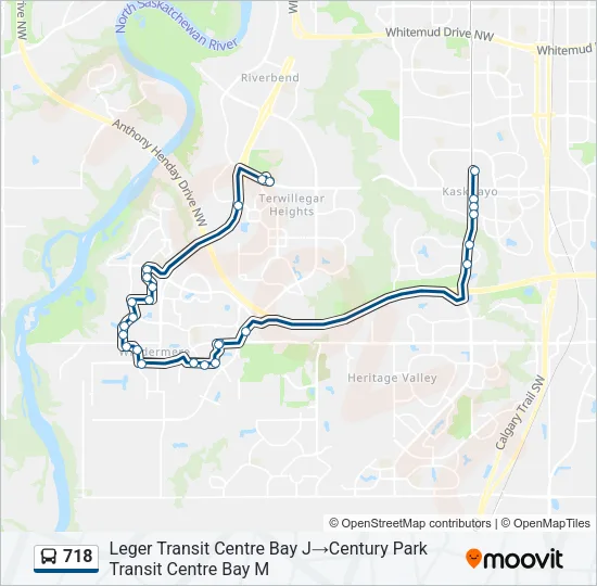 718 Bus Line Map