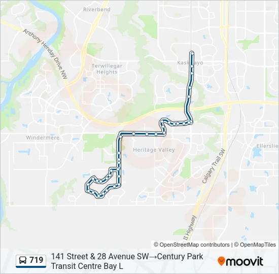 719 Bus Line Map