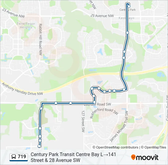 719 Bus Line Map
