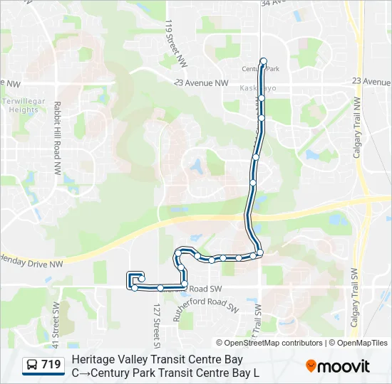 719 Bus Line Map