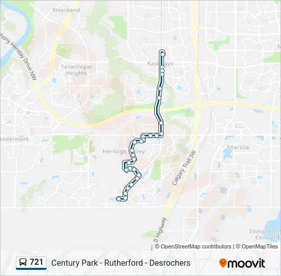721 Bus Line Map