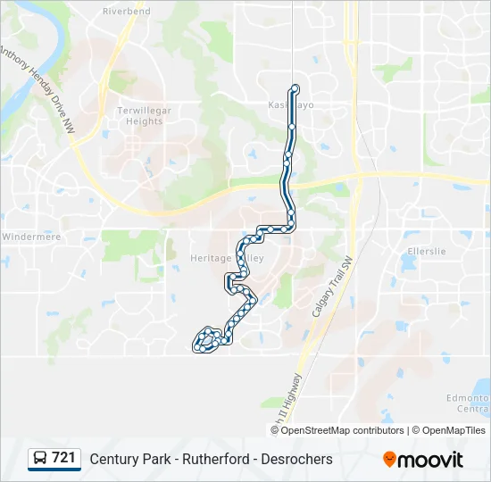 721 Bus Line Map