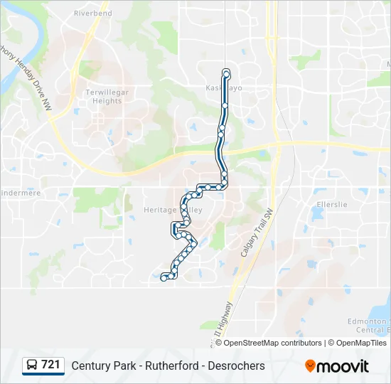 721 Bus Line Map