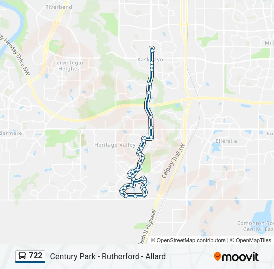 722 Bus Line Map