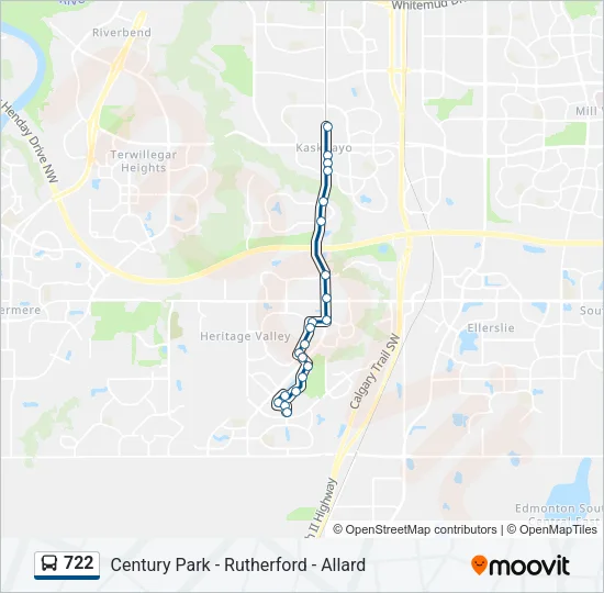 722 Bus Line Map