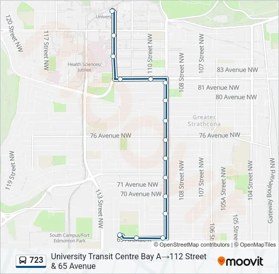 723 Bus Line Map