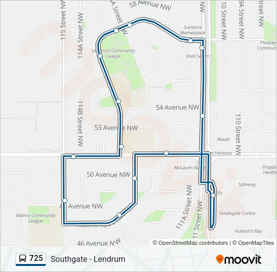 725 Bus Line Map
