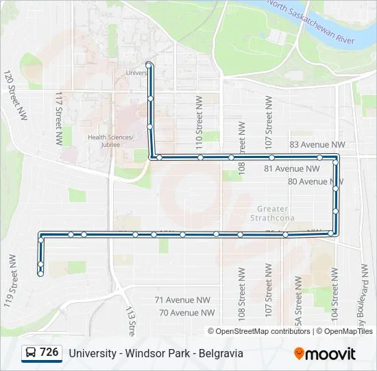 726 Bus Line Map