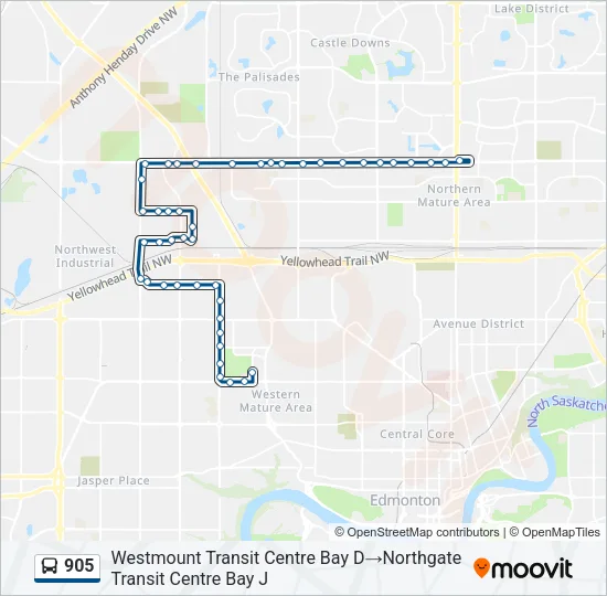 905 Bus Line Map