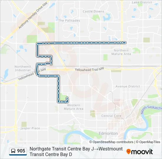 905 Bus Line Map