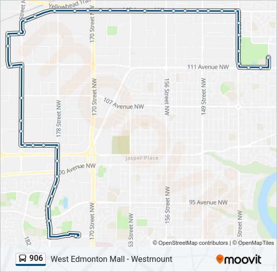 906 bus Line Map