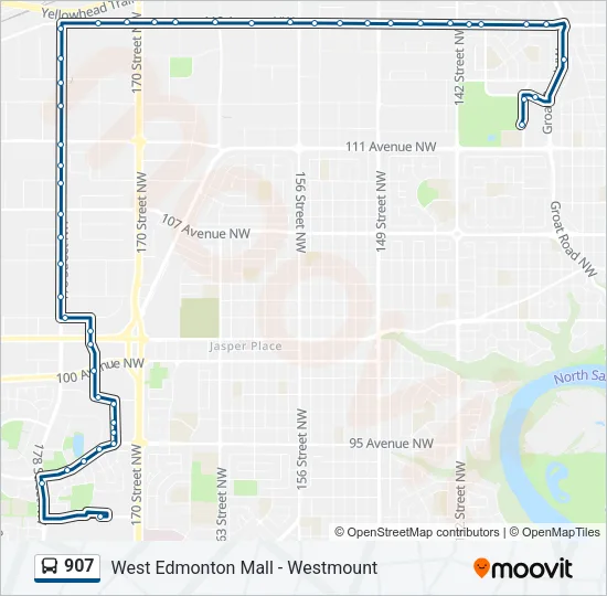 907 Bus Line Map