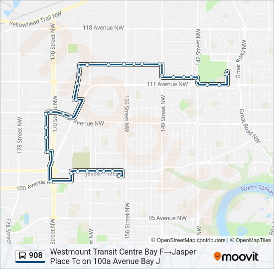 908 Bus Line Map
