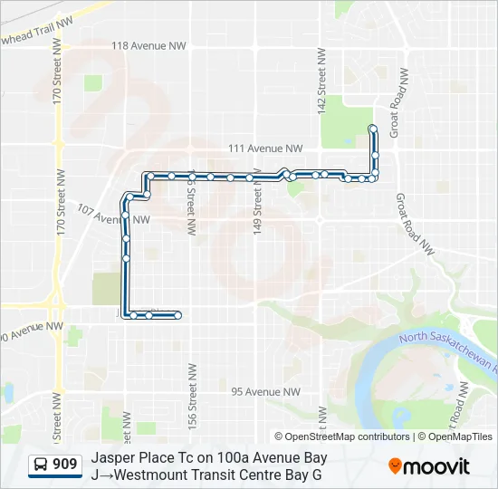 909 Bus Line Map