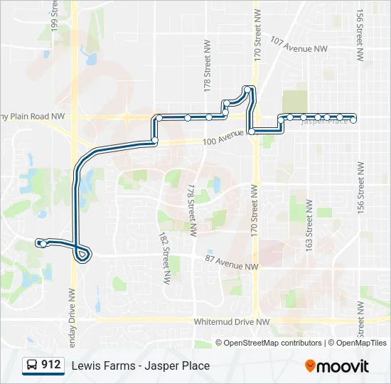912 Bus Line Map