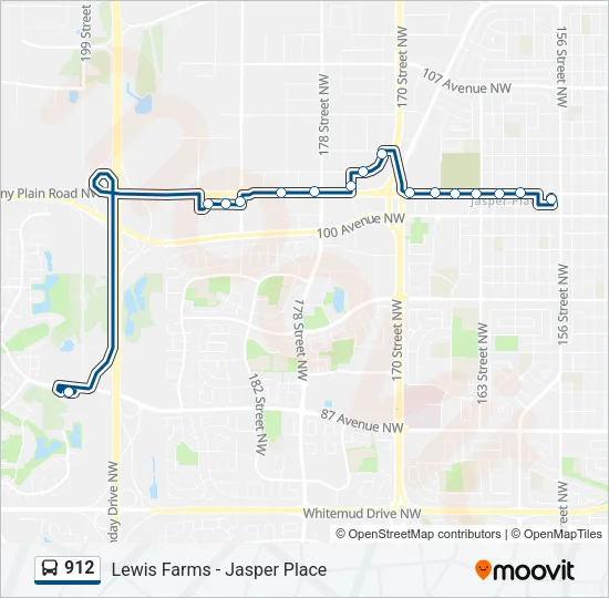912 Bus Line Map